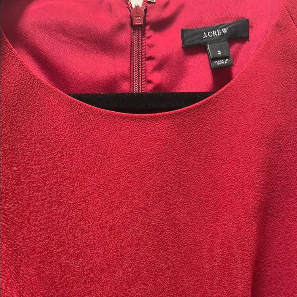 J. Crew Burgundy Short-Sleeve Midi Dress